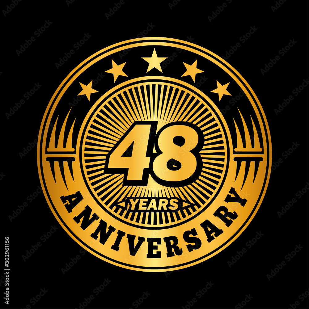 48 years anniversary celebration logo design. Vector and illustration.