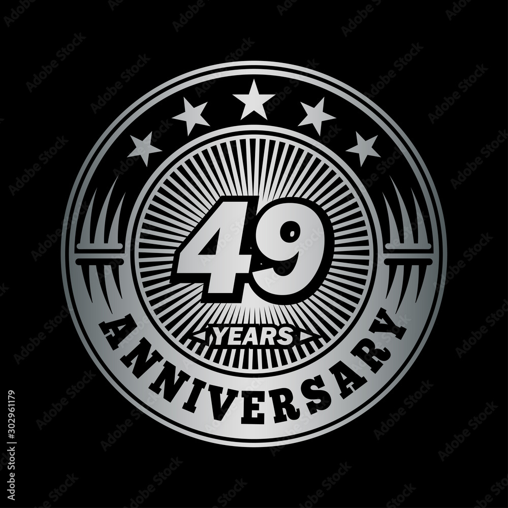 49 years anniversary celebration logo design. Vector and illustration.