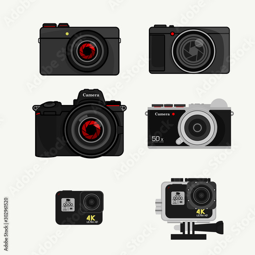 Set of camera icons template, Vector illustration