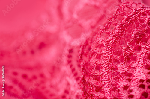Red lace underwear texture macro blur background