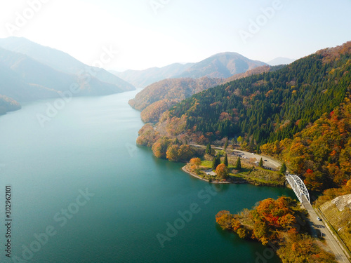 九頭竜湖 紅葉 福井県