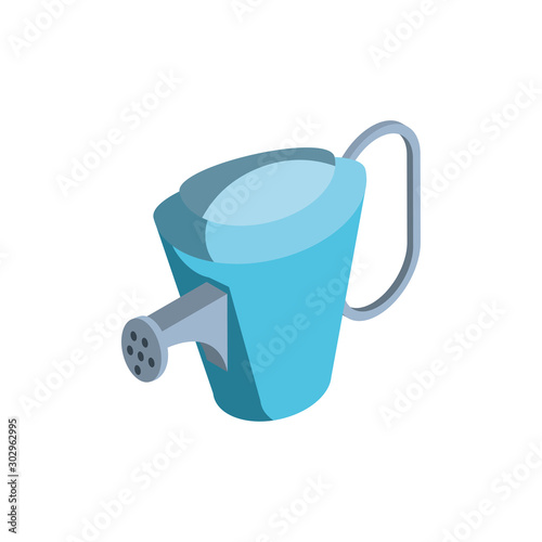 watering can with water sprinkler on white background