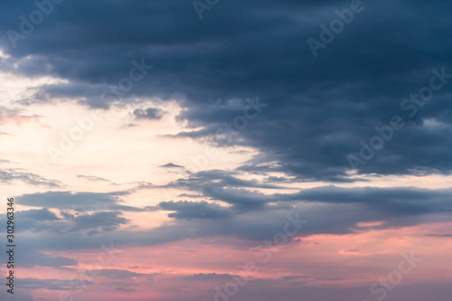 Scenic Sunset Sky and Cloudy Sky over Dubai , United Arab Emirates