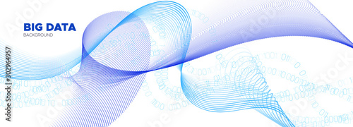 Matrix Digits. White Particle Movement. Blue 