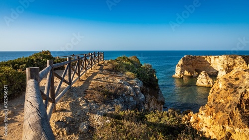 Coastal cliffs and beaches along the Percurso dos Sete Vales trail, Portugal. photo
