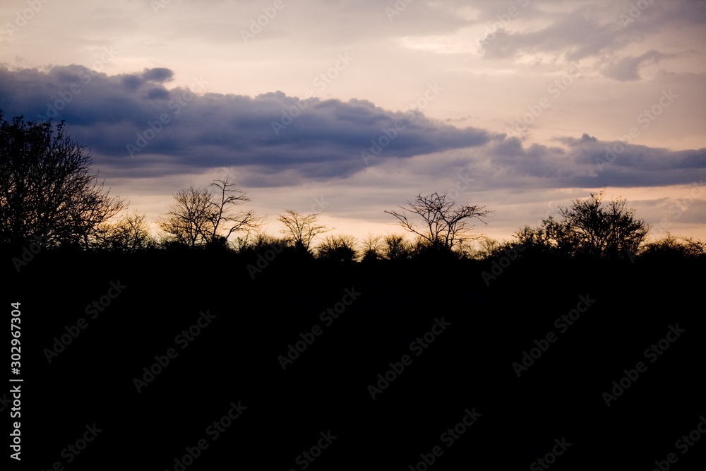 Sunset with clouds in Africa