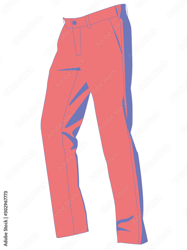 Pants red realistic vector illustration isolated Pants red realistic vector illustration isolated