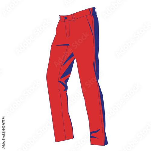 Pants red realistic vector illustration isolated