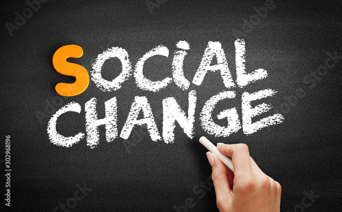 Social Change text on blackboard photo