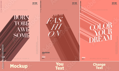 Modern Fashion Poster text Mockup Full Editable Text
