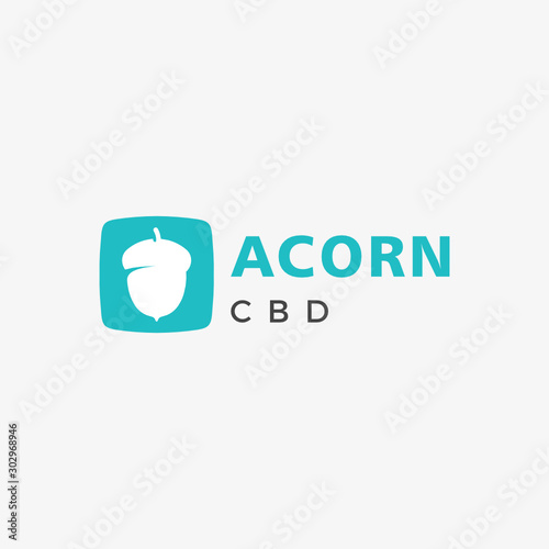 acorn cannabidiol logo inspiration vector icon illustration custom logo design vector