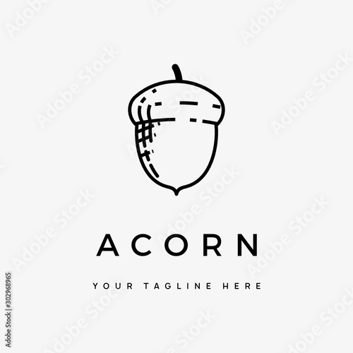 acorn cannabidiol custom logo inspiration vector icon illustration custom logo design vector