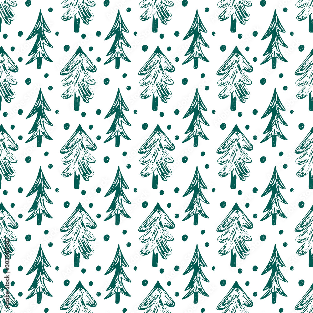 Abstract pine tree forest seamless pattern background Abstract pine tree forest seamless pattern background