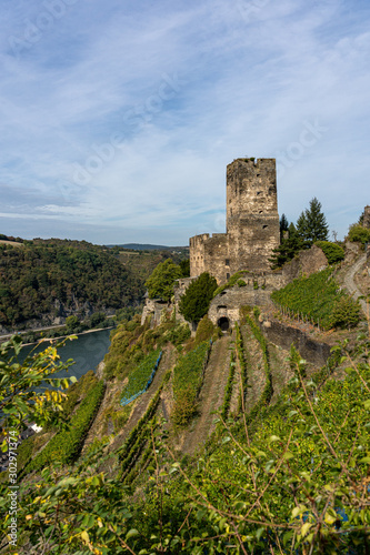 gutenfels castle on rheinsteig trail in the middle rhine valley, germany photo