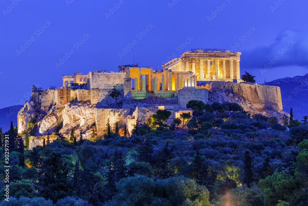 The Athens Acropolis by night