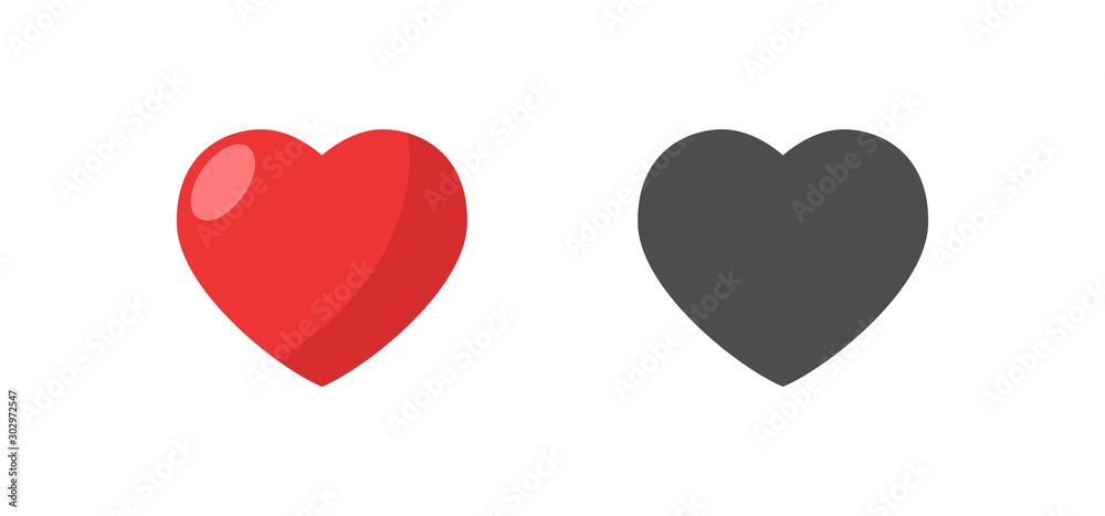 Like and Heart icon. Valentine's day love hearts.