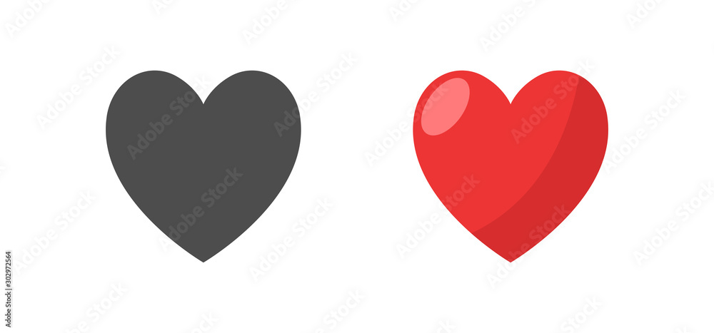 Like and Heart icon. Valentine's day love hearts. Like and Heart icon. Valentine's day love hearts.