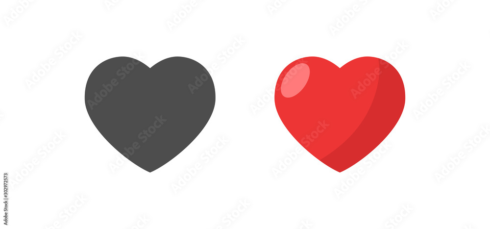 Like and Heart icon. Valentine's day love hearts.