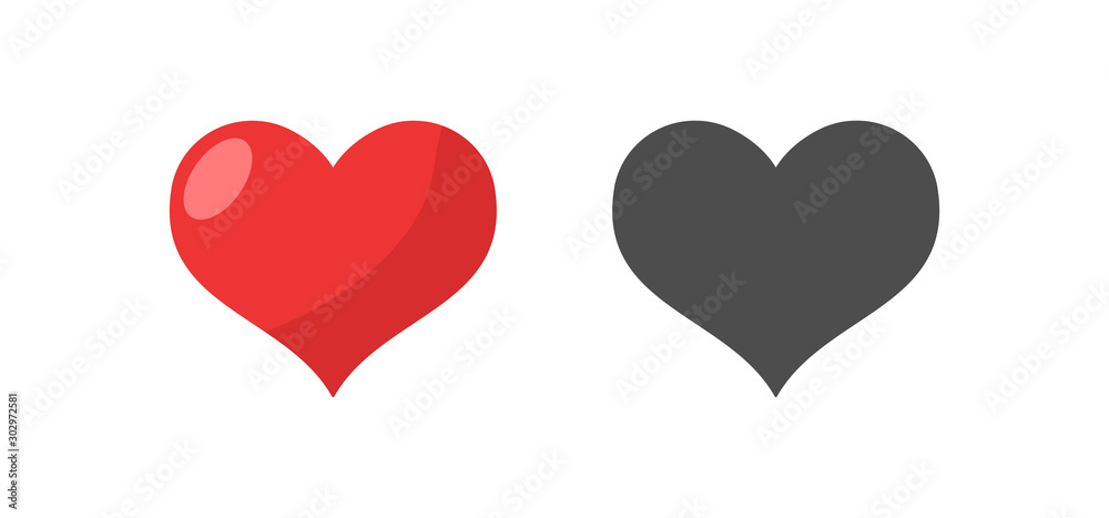 Like and Heart icon. Valentine's day love hearts. Like and Heart icon. Valentine's day love hearts.