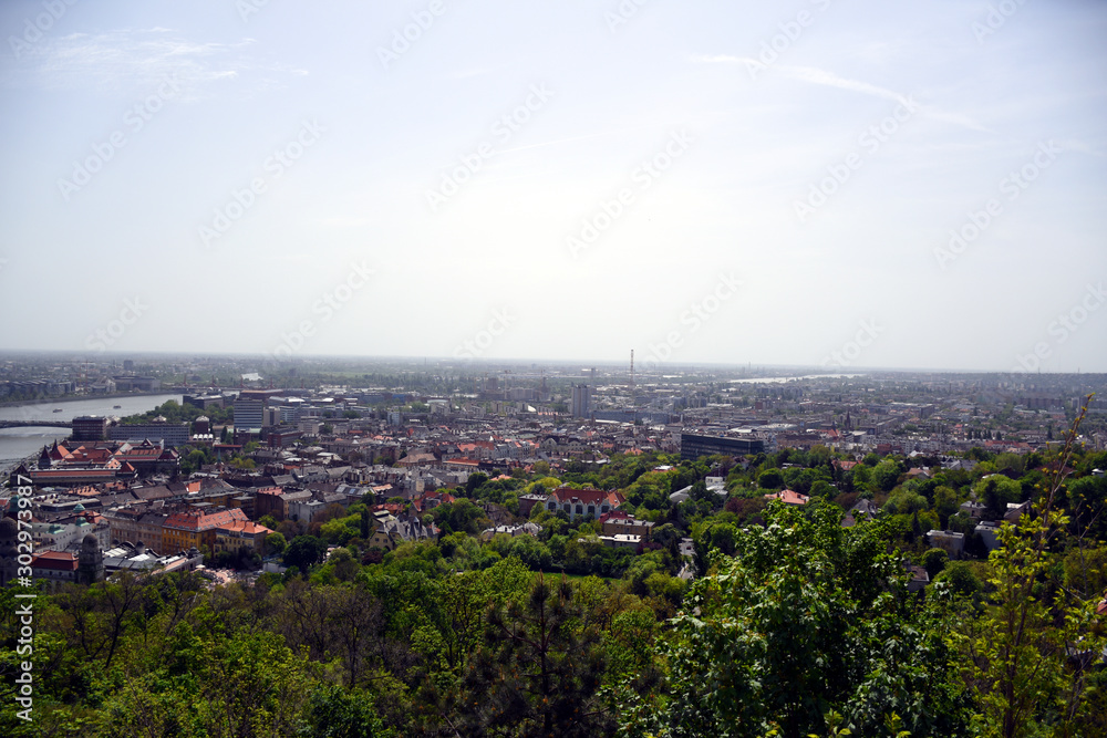 Panoramic, skyline cityscape view of Lagymanyos neighborhood in Budapest