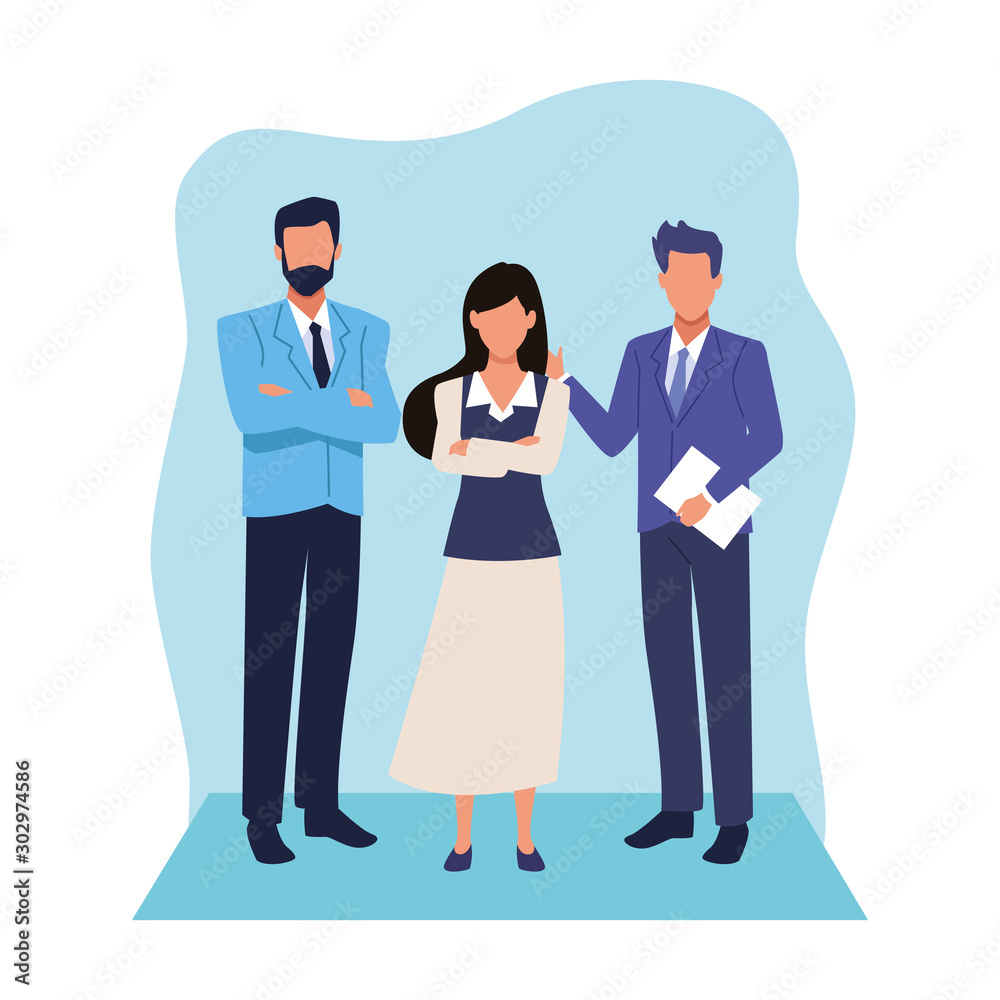 avatar businessmen and businesswoman standing avatar businessmen and businesswoman standing