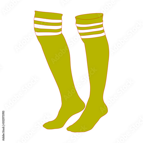 Knee socks yelow realistic vector illustration isolated photo