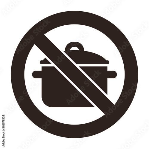 No Cooking pan sign