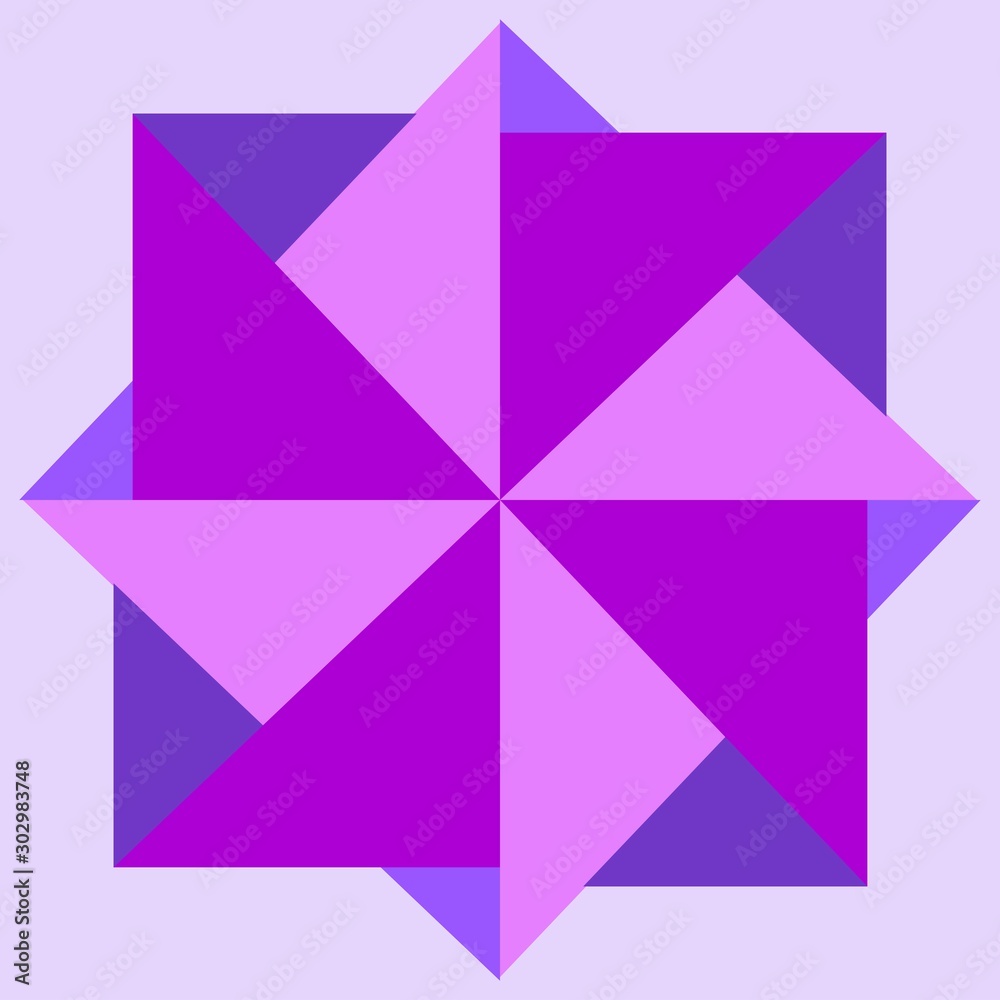 Fototapeta premium Barn quilt pattern, Patchwork design, Abstract geometric tiled trail Vector illustration