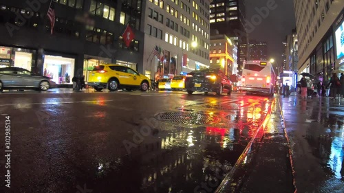 New York city Fifth Avenue time lapse during night time