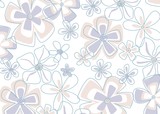 Soft pastel colored Floral pattern on transparent background,flower background. Fabric print. Vector