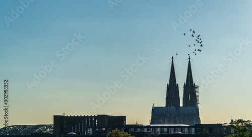 silhouette of church of Cologne