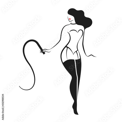 Sexy woman with a whip