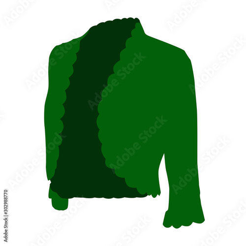 Bolero jacket green realistic vector illustration isolated