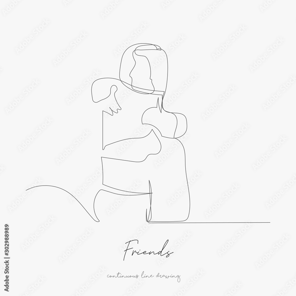 continuous line drawing. friends. simple vector illustration. friends concept hand drawing sketch line.