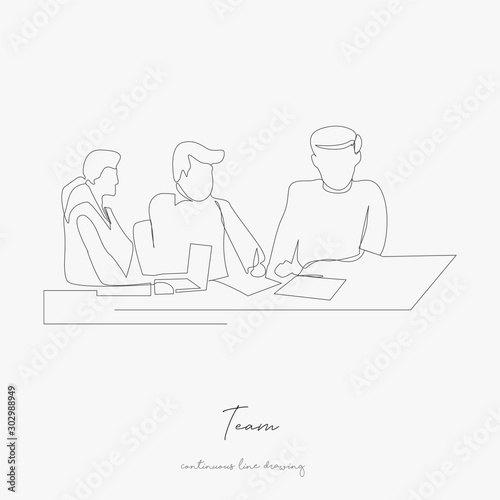 continuous line drawing. team. simple vector illustration. team concept hand drawing sketch line.