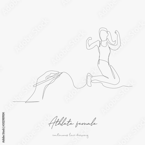 continuous line drawing. athlete female. simple vector illustration. athlete female concept hand drawing sketch line.