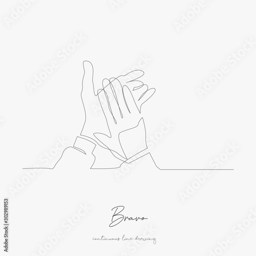 continuous line drawing. bravo. simple vector illustration. bravo concept hand drawing sketch line.
