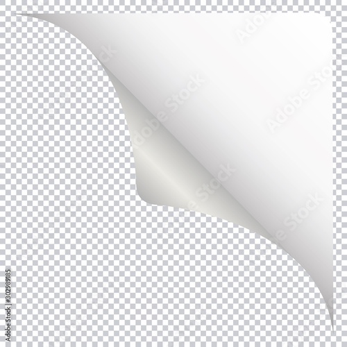 white corner banner design element isolated on transparent background