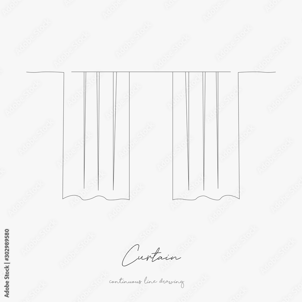 continuous line drawing. curtain. simple vector illustration. curtain