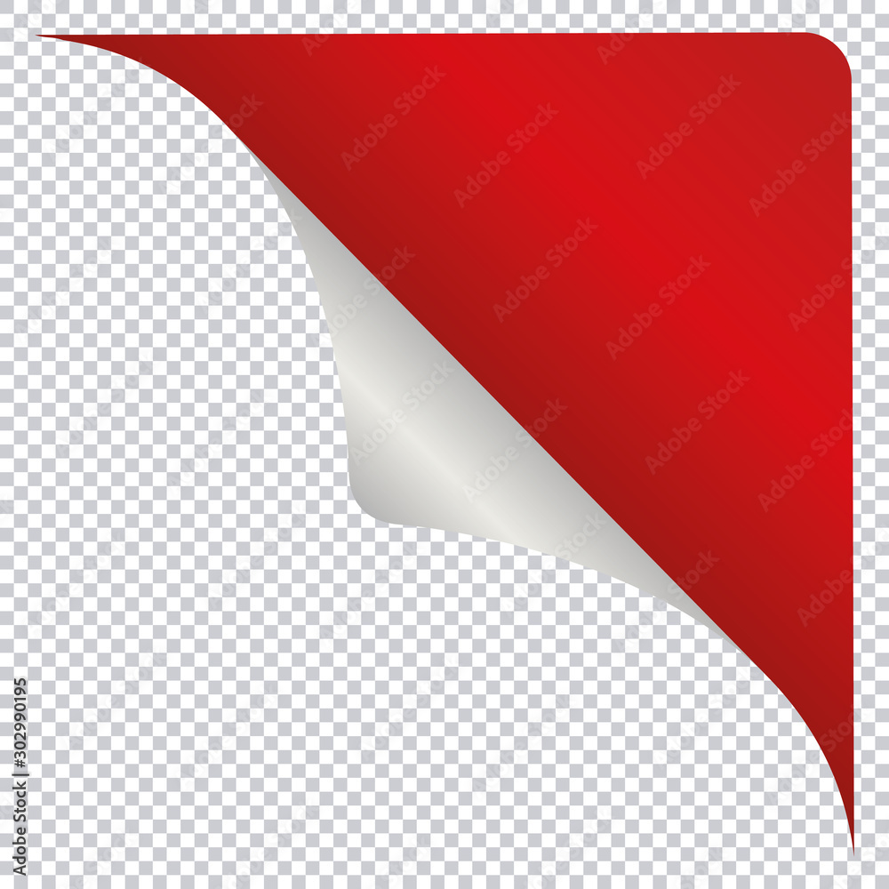 red corner banner design element isolated on transparent background - obrazy, fototapety, plakaty 