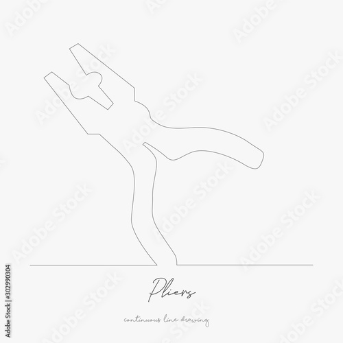 continuous line drawing. pliers. simple vector illustration. pliers concept hand drawing sketch line.