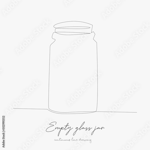 continuous line drawing. empty glass jar. simple vector illustration. empty glass jar concept hand drawing sketch line.