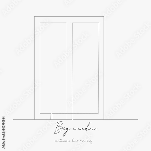 continuous line drawing. big window. simple vector illustration. big window concept hand drawing sketch line.