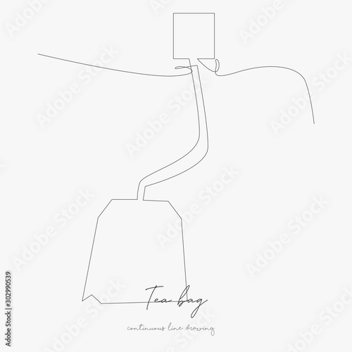 continuous line drawing. tea bag. simple vector illustration. tea bag concept hand drawing sketch line.