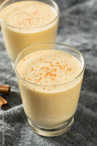 Homemade Eggnog in a Glass