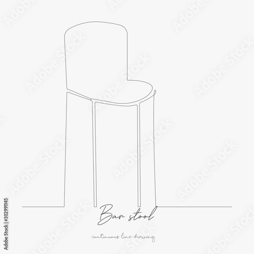 continuous line drawing. bar stool. simple vector illustration. bar stool concept hand drawing sketch line.