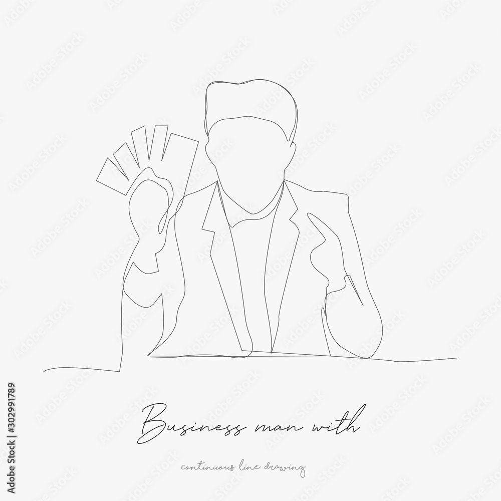 continuous line drawing. business man with money. simple vector illustration. business man with money concept hand drawing sketch line. continuous line drawing. business man with money. simple vector illustration. business man with money concept hand drawing sketch line.