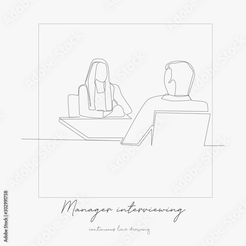 continuous line drawing. manager interviewing. simple vector illustration. manager interviewing concept hand drawing sketch line.