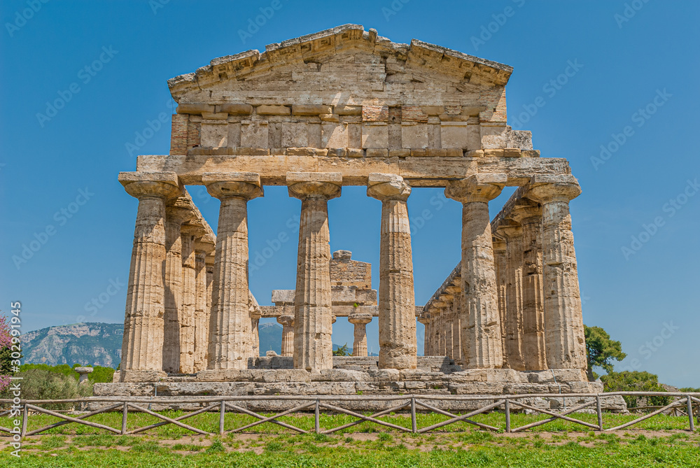 Temple of Athena, Greek Goddess of wisdom, arts and war, taken in the archaeological area of Paestum