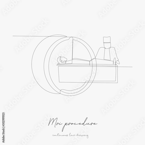 continuous line drawing. mri procedure. simple vector illustration. mri procedure concept hand drawing sketch line.